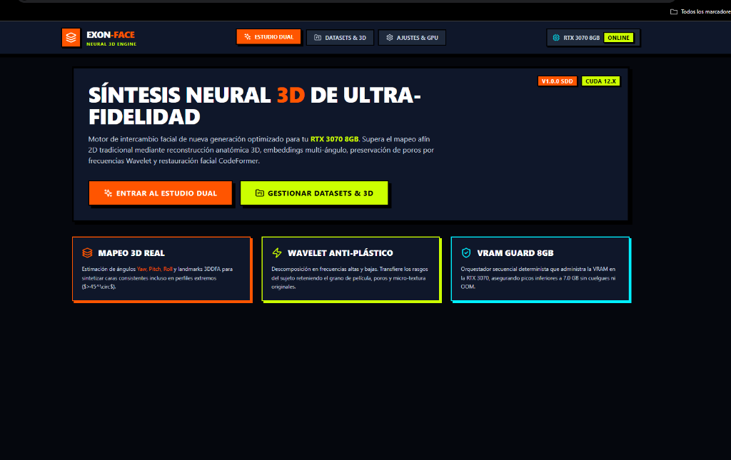 Captura de pantalla de EXON-FACE Neural 3D Engine (EXON 2)